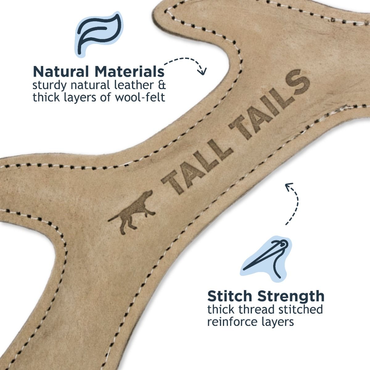 Natural Leather Antler Dog Toy