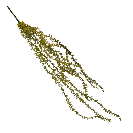 Artificial trailing succulent necklace plant with cascading green and blush-toned leaves, 31 inches long.