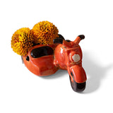 Ceramic Motorcycle with Sidecar Planter