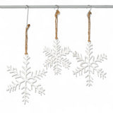 White Paper Pulp Snowflake Ornaments