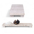 2 inch natural travertine footed cheese and serving board with unique stone variations