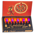 Tru-Tone Trick or Treat Halloween light set with orange and purple C7 LED bulbs in vintage display box