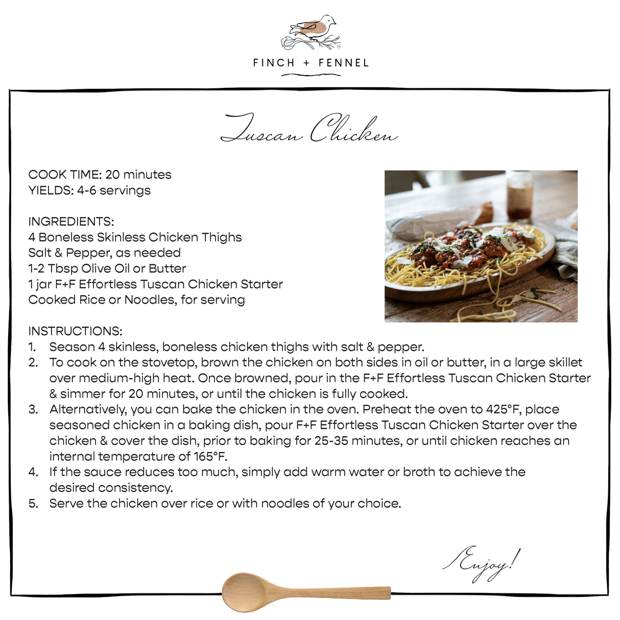 Effortless Tuscan Chicken Starter Sauce | Finch + Fennel