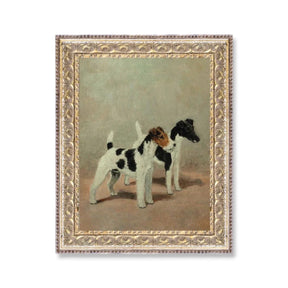 two fox terriers wall art framed vintage dog print traditional decor by petal lane home