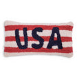 usa hooked wool mini pillow patriotic americana decor red stripe accent pillow fourth of july decoration
