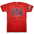 usa patriotic red t shirt american flag sleeve graphic tee