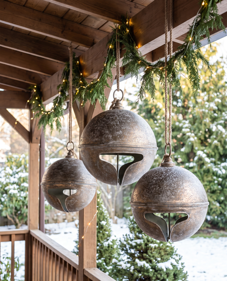 Distressed Jumbo Gold Metal Bell