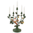 vintage style metal crabapple toleware candelabra holding five taper candles