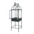 Tall vintage-inspired black metal and acrylic terrarium with legs, featuring dual doors and a peaked roof design for an elegant display by Creative Co-Op