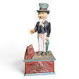 vintage uncle sam cast iron mechanical coin bank americana collectible patriotic cast iron bank antique reproduction decor