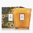 Voluspa Baltic Amber 38 oz 3 wick Hearth Candle in embossed amber glass vessel
