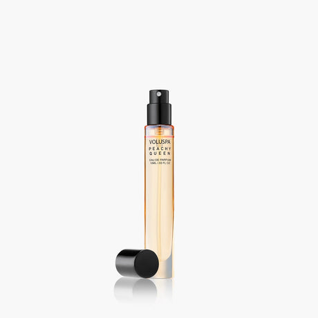Voluspa Peachy Queen 10 mL travel perfume bottle detail