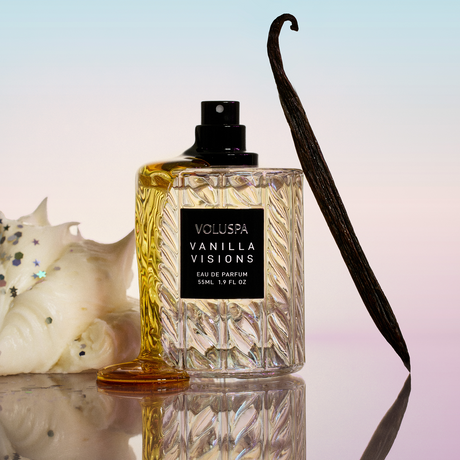 Voluspa Vanilla Visions 55 mL Eau de Parfum bottle detail