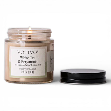 Votivo White Tea and Bergamot 2.8 oz discovery candle fresh citrus floral scent