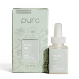 Water Lily Pura fragrance refill with pet odor reducing technology featuring bergamot, water lily, dewy greens, and soft musk