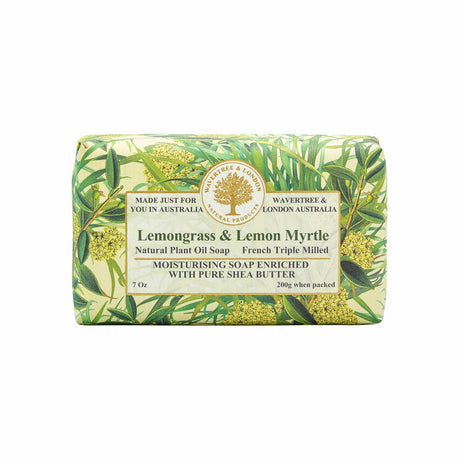 lemongrass and lemon myrtle triple milled shea butter soap bar by wavertree and london
