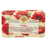 poppy floral triple milled shea butter soap bar by wavertree and london