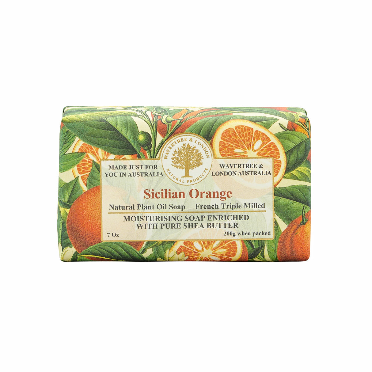sicilian orange triple milled shea butter soap bar by wavertree and london