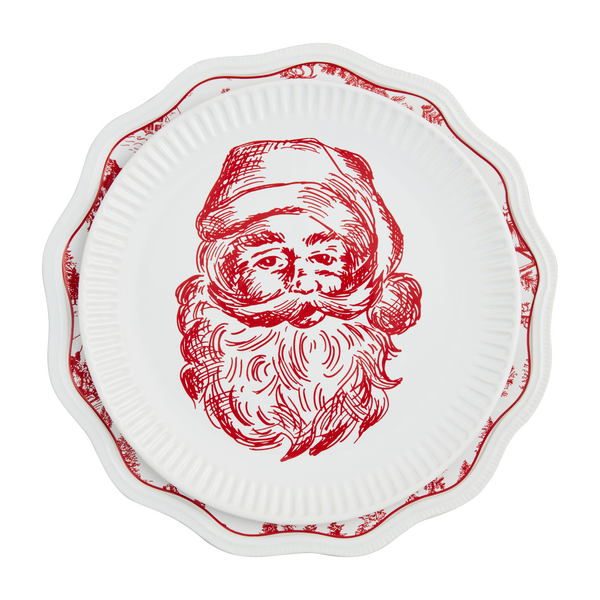 Santa & Toile Ceramic Platter Set