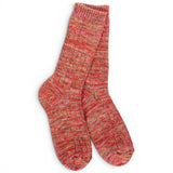 World's Softest Socks Weekend Missoni Crew Socks in Brick marled knit crew socks with warm red, coral, and terracotta tones.
