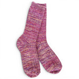 World's Softest Socks Weekend Missoni Crew Socks in Moonstone pink purple marled knit for women.