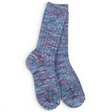 World's Softest Socks Weekend Missoni Crew Socks in Neptune marled knit crew socks with blue, aqua, lavender, and white tones.

