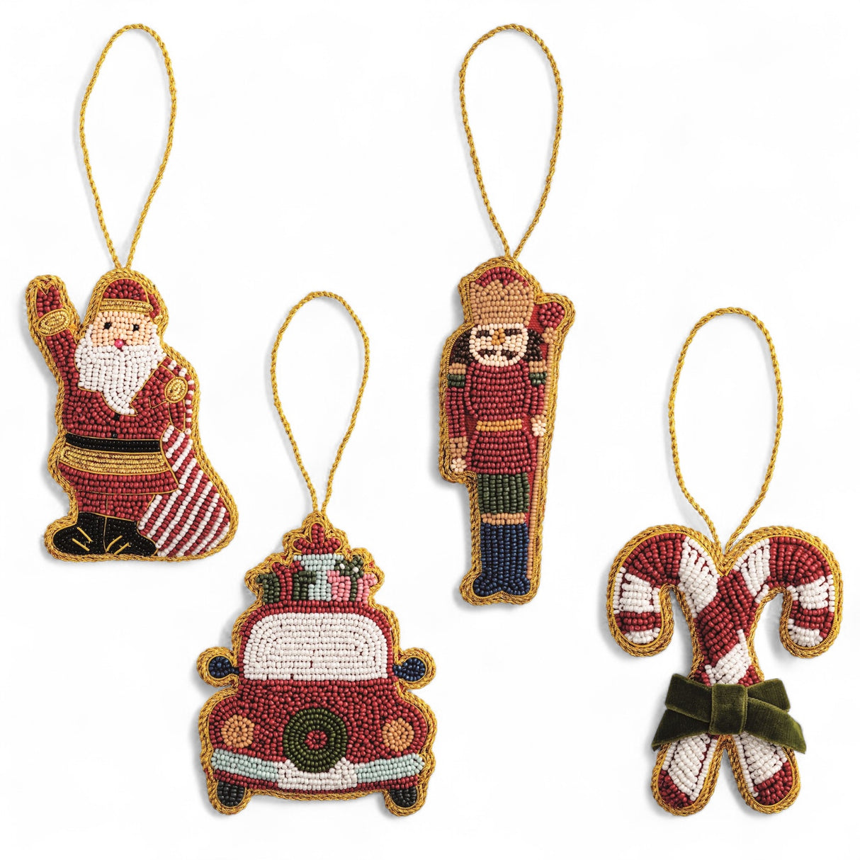 Beaded Holiday Ornaments | 4 Styles