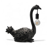 Black Resin Ostrich Table Lamp