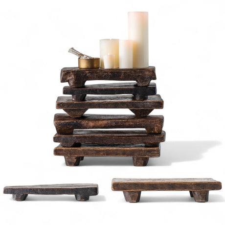 vintage wood pedestal riser