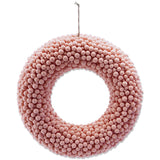 Pink Flocked Foam Ball Wreath