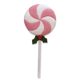 Handmade Wool Felt Holiday Swirled Lollipop with Holly