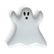 Matte white ceramic ghost shaped Halloween plate with black face