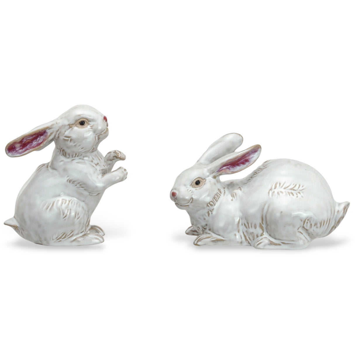 reactive glaze stoneware white rabbit by Creative Co-Op