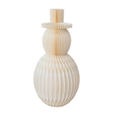 White handmade recycled paper honeycomb snowman decoration