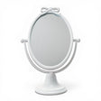 white metal vanity mirror with bow adjustable tabletop oval makeup mirror