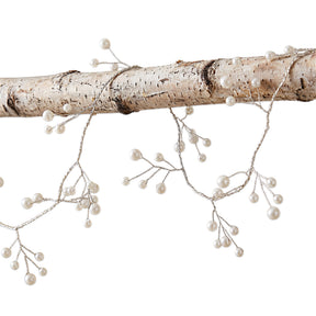 white pearl and wire Christmas garland strand