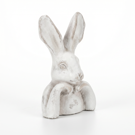 white rabbit decor figurine farmhouse bunny shelf decor spring home accent