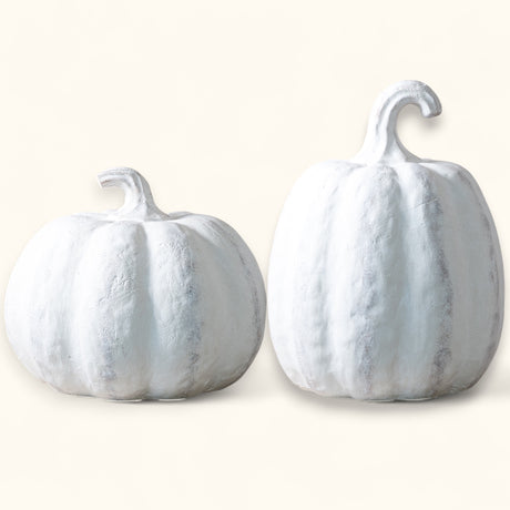 white terracotta pumpkins fall decoration 