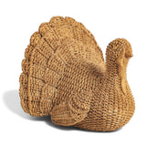 Wicker-style textured resin turkey figurine for fall or Thanksgiving décor