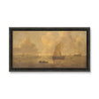 willem van diest seascape wall art framed vintage coastal painting sailboats harbor neutral tones