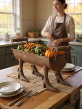 Rustic Metal Planter with Witch Boot Legs