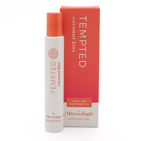 women’s tempted coconut kiss tropical roll-on perfume oil pineapple coconut vanilla musk by mixologie