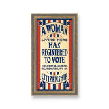 womens suffrage framed wall art patriotic quote red white blue vintage typography gold frame