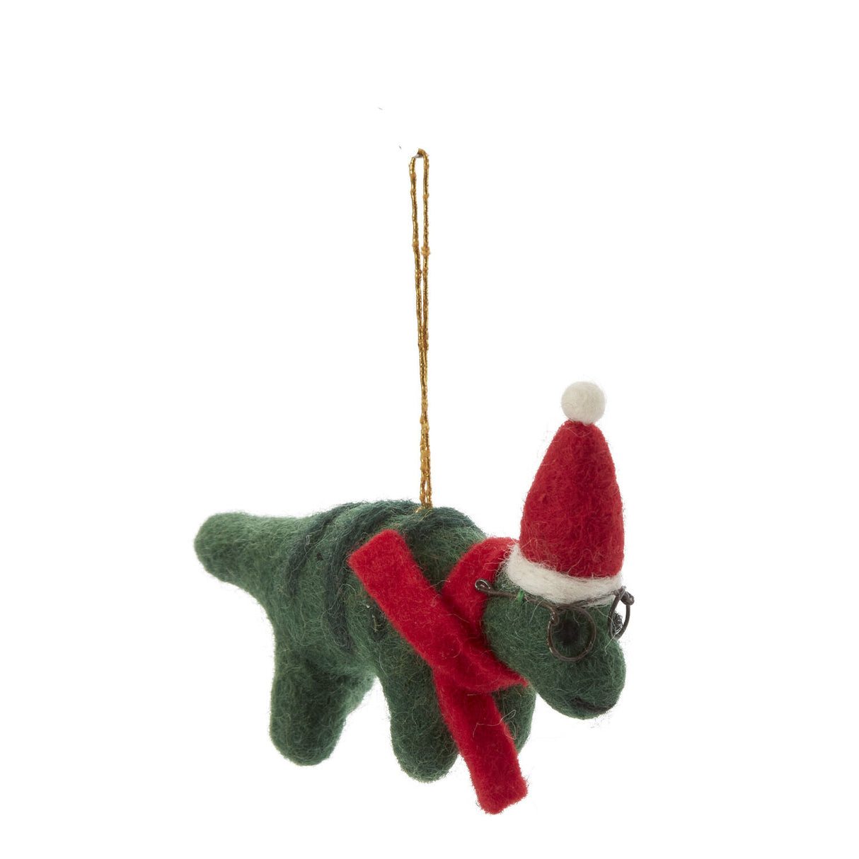 green dinosaur Christmas ornament