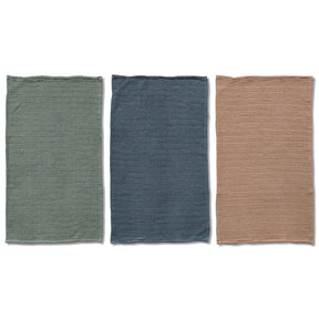 28x18 woven cotton waffle weave tea towel in neutral kitchen colors