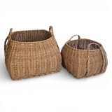 woven poly storage tote basket outdoor safe wicker style basket for blankets storage