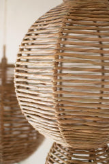 Natural woven seagrass texture on oversized hanging ornament