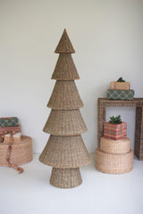 Open base and woven branches of vine Christmas tree