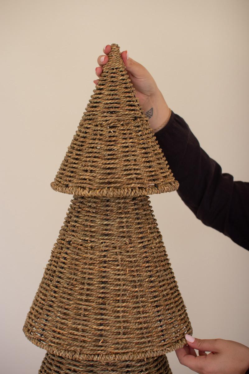 Natural wild vetch vine texture on woven Christmas tree