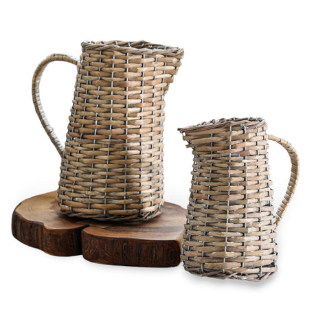 woven wicker pitcher by Pd Home